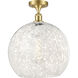 Ballston White Mouchette 1 Light 13.75 inch Satin Gold Semi-Flush Mount Ceiling Light