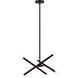 Matchstix 6 Light 25 inch Black Pendant Ceiling Light in Black and Clear