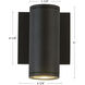 Nordic LED 6 inch Black Exterior Wall Light