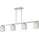 Scoop 4 Light 46 inch Polished Chrome Linear Pendant Ceiling Light in Marble