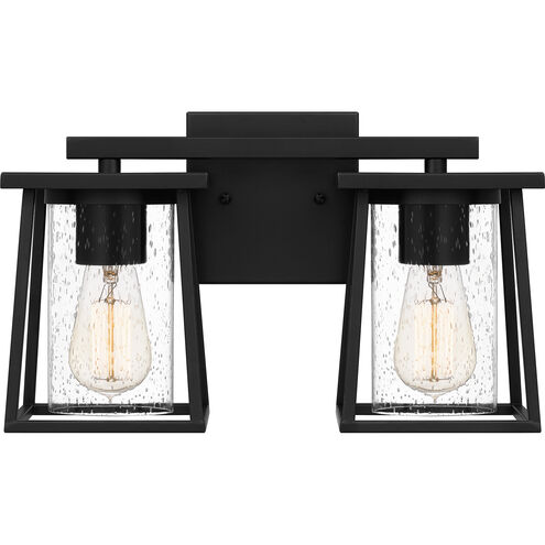 Lodge 2 Light 15 inch Matte Black Bath Light Wall Light, Medium