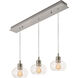 Laney 3 Light 6.6 inch Satin Nickel Linear Pendant Ceiling Light