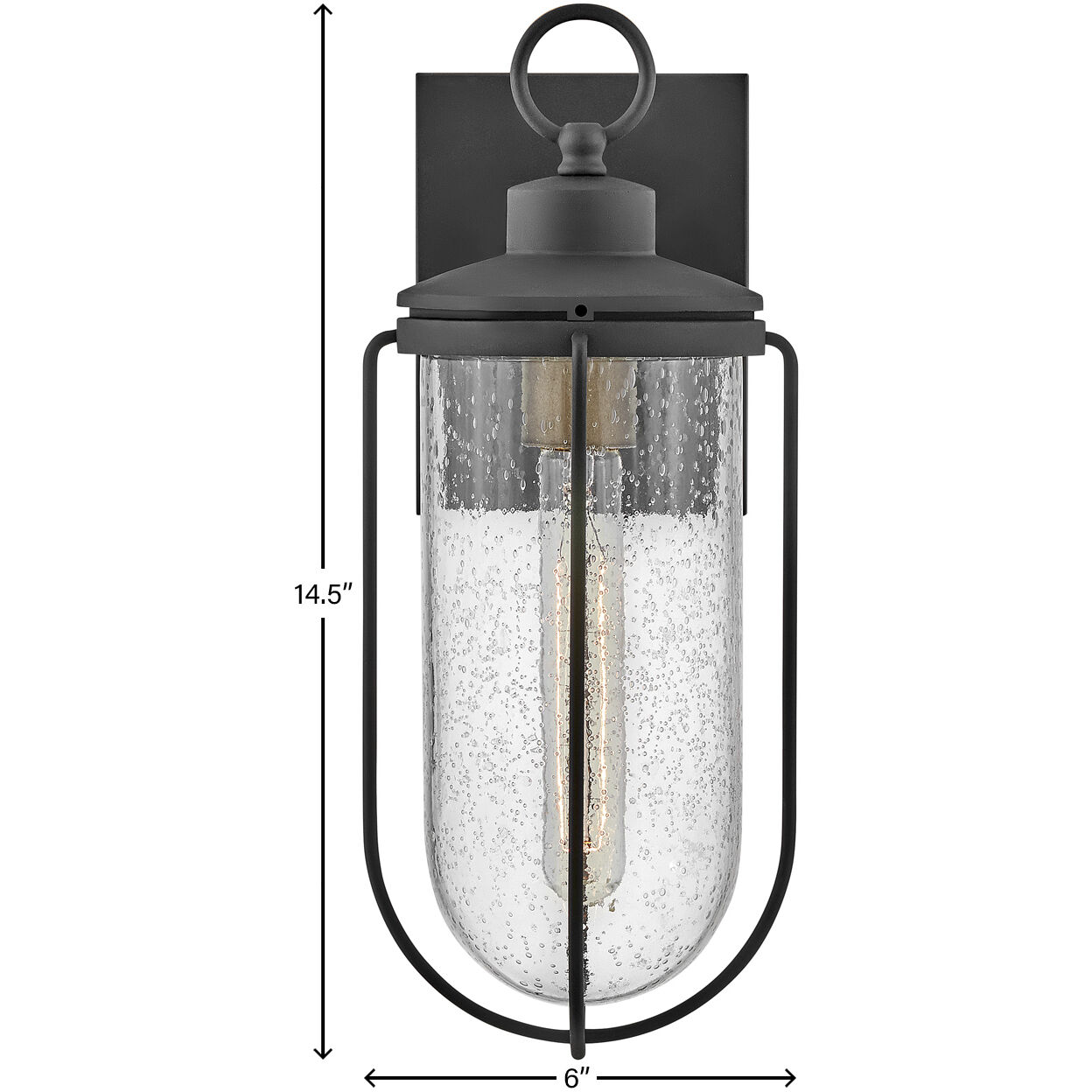 Moby LED 14.5 inch Museum Black Outdoor Wall Mount