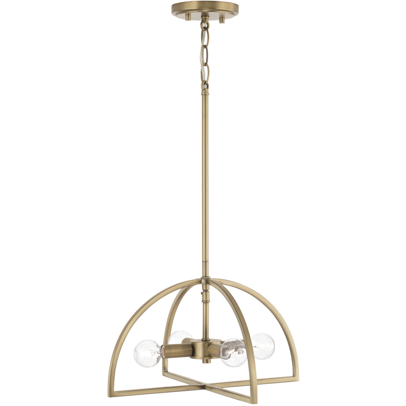 Lawson 4 Light 15 inch Aged Brass Semi-Flush Mount Ceiling Light, Convertible Dual Mount