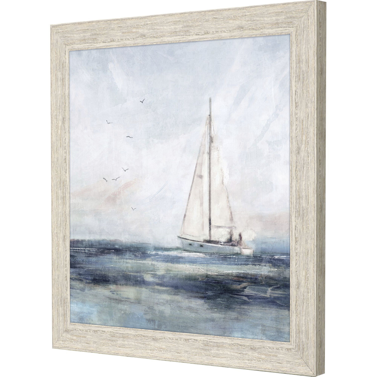 Blue Sailing Blue and Green and Gray Framed Art, Propac