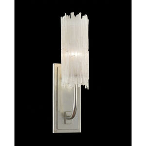 Natural Selenite 1 Light 5 inch Silver Leaf Wall Sconce Wall Light