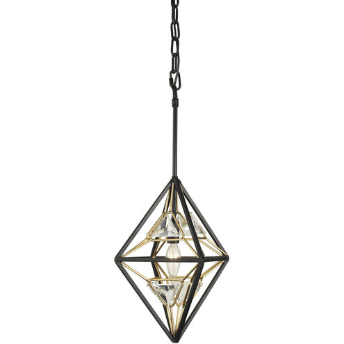 Marcia 1 Light 10 inch Matte Black/French Gold Pendant Ceiling Light