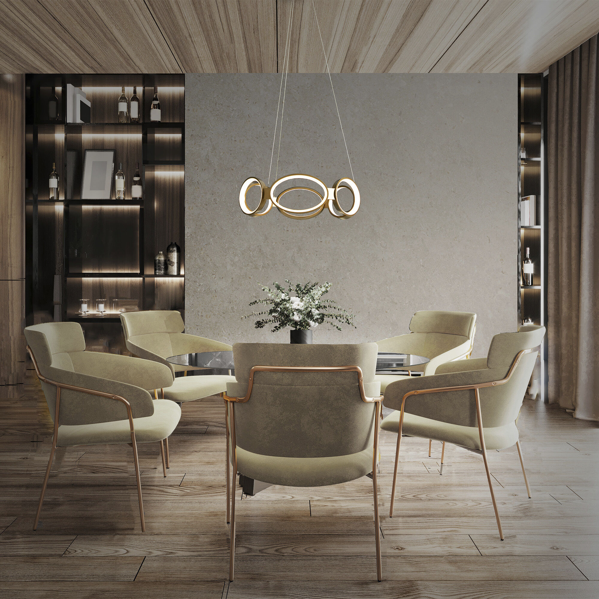 Solitaire LED 26.63 inch Black Chandelier Ceiling Light, dweLED