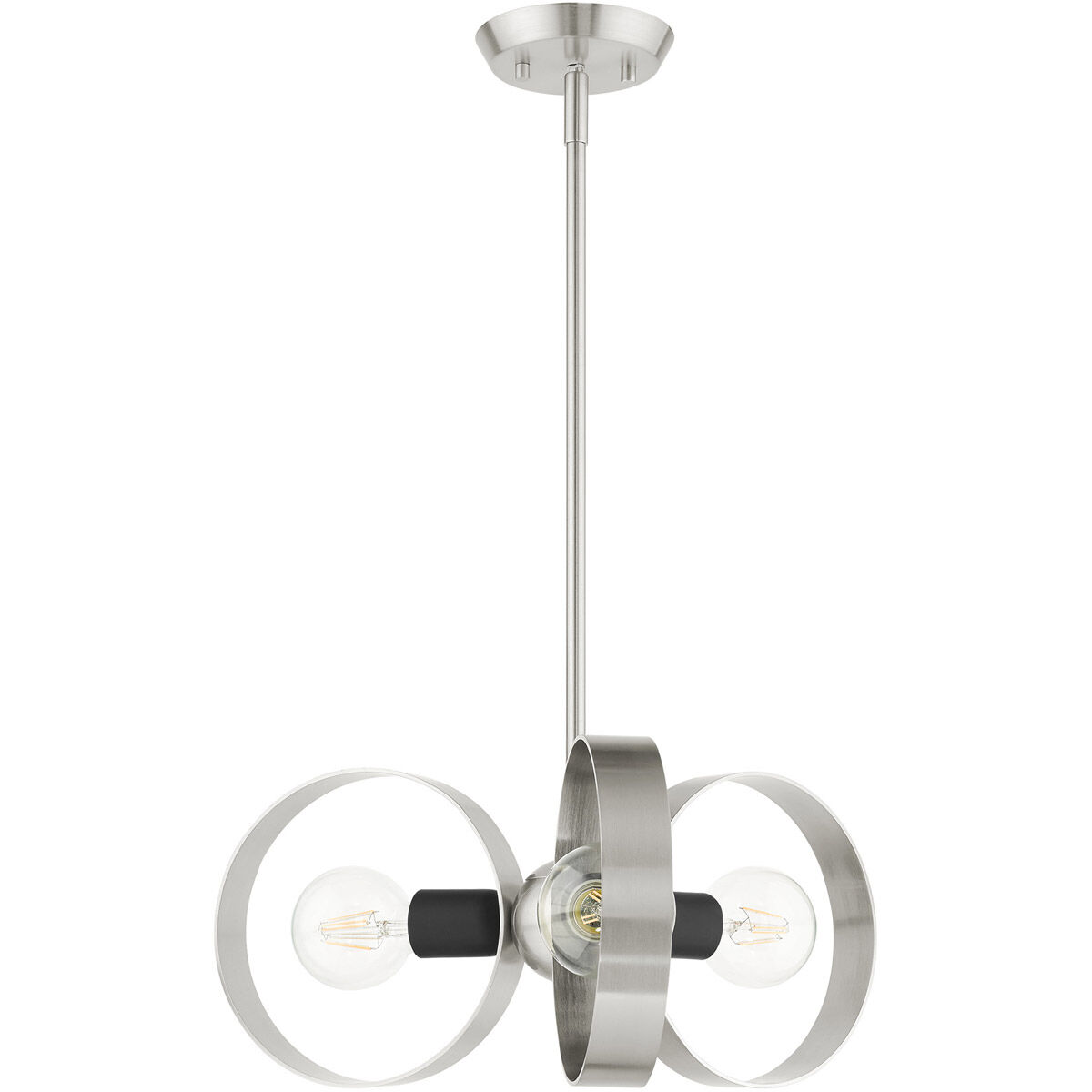Modesto 3 Light 19 inch Brushed Nickel Chandelier Ceiling Light