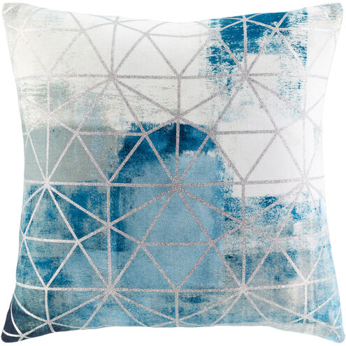 Balliano 20 X 20 inch Aqua/White/Pale Blue/Bright Blue Pillow Kit, Square