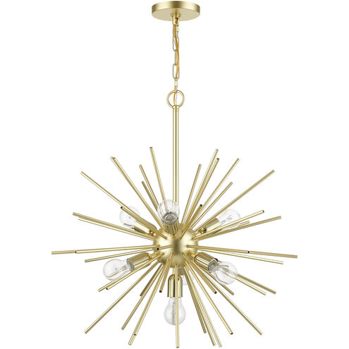 Tribeca 7 Light 25 inch Soft Gold with Polished Brass Accents Pendant Chandelier Ceiling Light