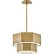 Facet 5 Light 16.5 inch Heritage Brass Pendant Ceiling Light