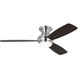 Ikon 52 inch Brushed Steel with Silver/American Walnut reversible blades Ceiling Fan