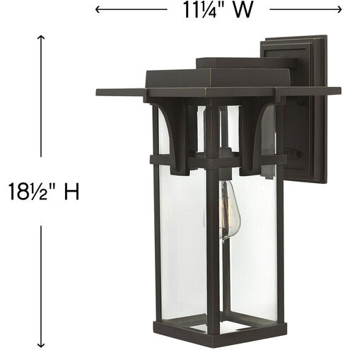 Manhattan LED 19 inch Oil Rubbed Bronze Outdoor Wall Mount Lantern, Large