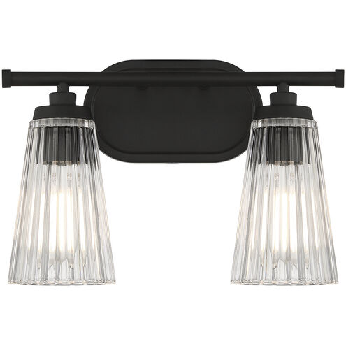 Chantilly 2 Light 14 inch Black Bathroom Vanity Light Wall Light, Essentials