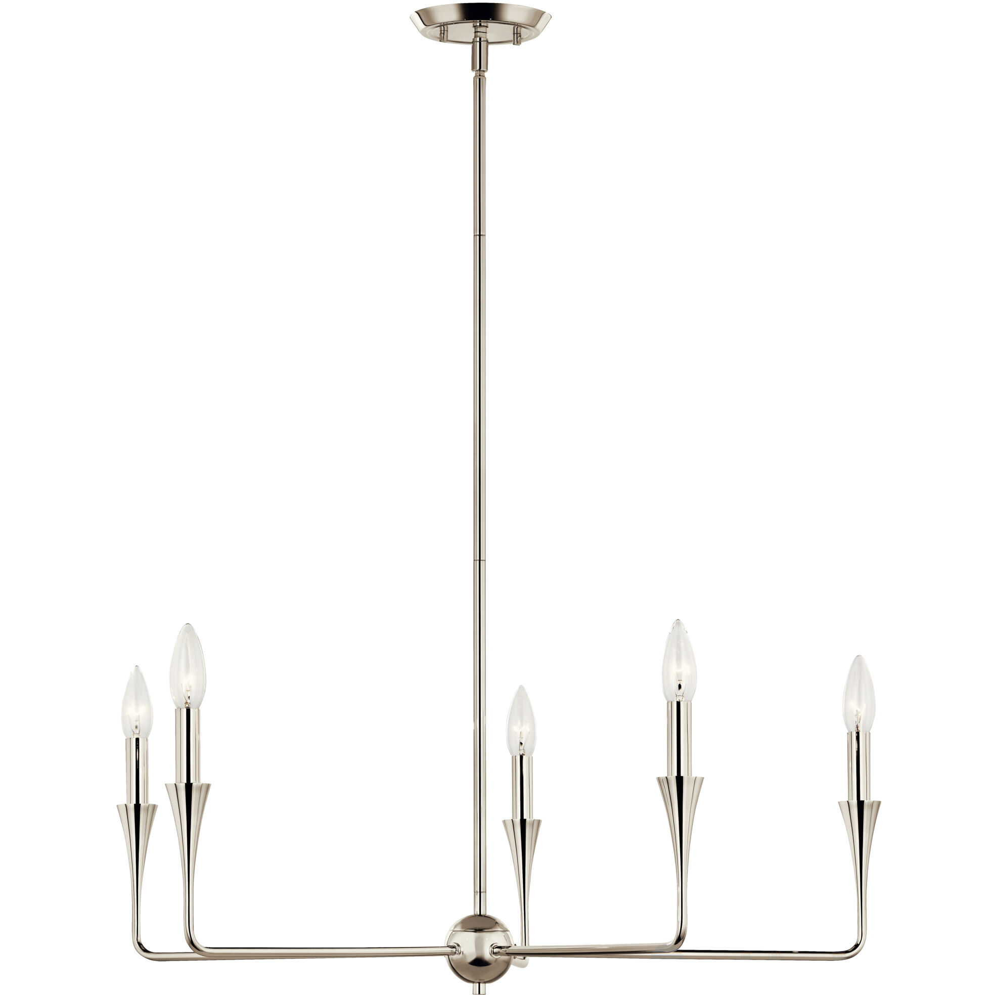 Alvaro 5 Light Polished Nickel Chandelier Ceiling Light, 1 Tier Small