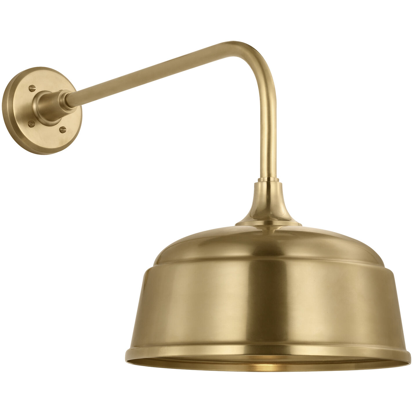 Thomas O'Brien Academy Barn Light LED 17 inch Hand-Rubbed Antique Brass Rex Barn Light in 12.5" Hand-Rubbed Antique Brass Rockhouse Shade