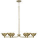 Francesca LED 34 inch Feathered Gold Chandelier Ceiling Light