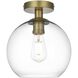 Baxter 1 Light 10 inch Satin Gold Flush Mount Ceiling Light