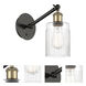 Ballston Hadley 1 Light 5.3 inch Black Antique Brass Sconce Wall Light in Clear Glass