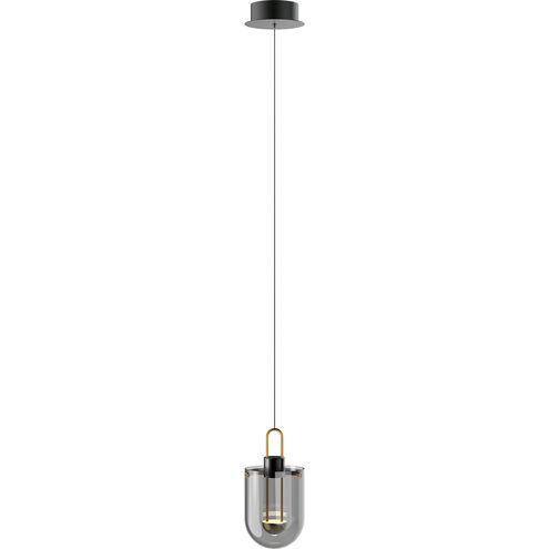Century 1 Light 6 inch Satin Dark Gray Pendant Ceiling Light in Smoke Acrylic