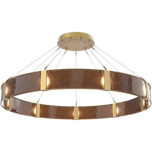 Parallel LED Gilded Brass Chandelier Ceiling Light, Ring