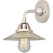 Nouveau 2 Halophane 1 Light 9 inch Polished Nickel Sconce Wall Light in Clear Halophane Glass