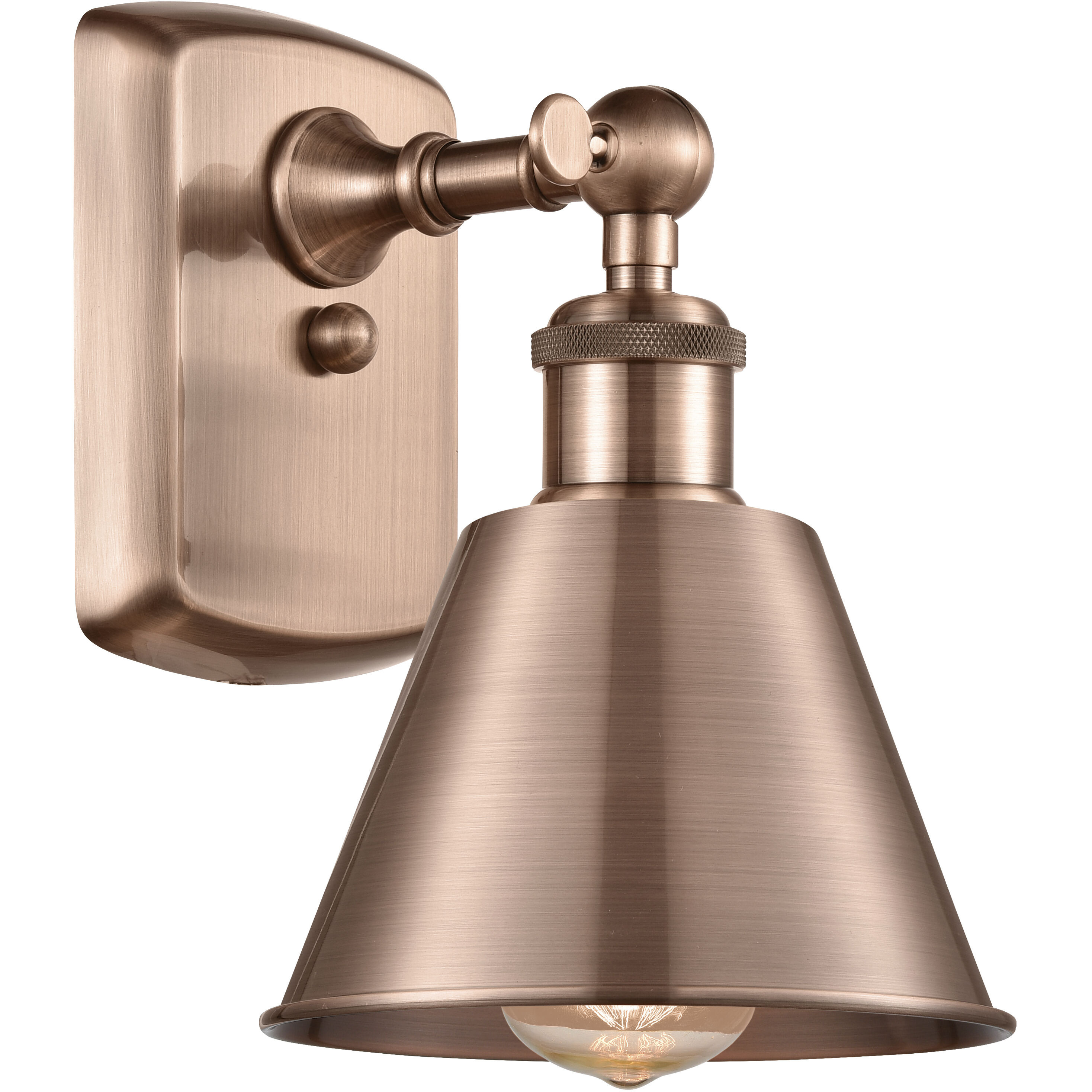 Ballston Smithfield 1 Light 7 inch Antique Copper Sconce Wall Light, Ballston