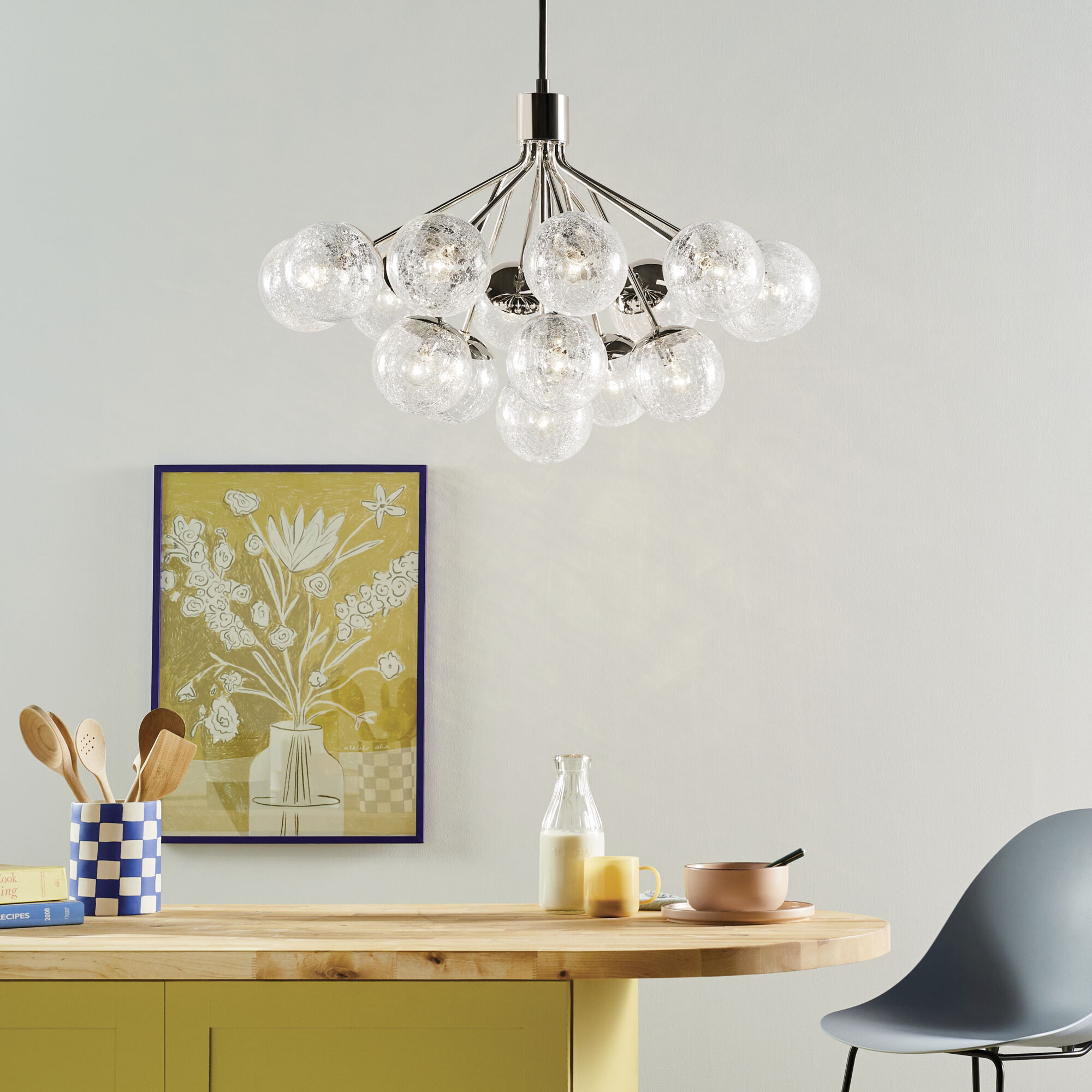 Silvarious 16 Light Polished Nickel Chandelier/Semi Flush Ceiling Light