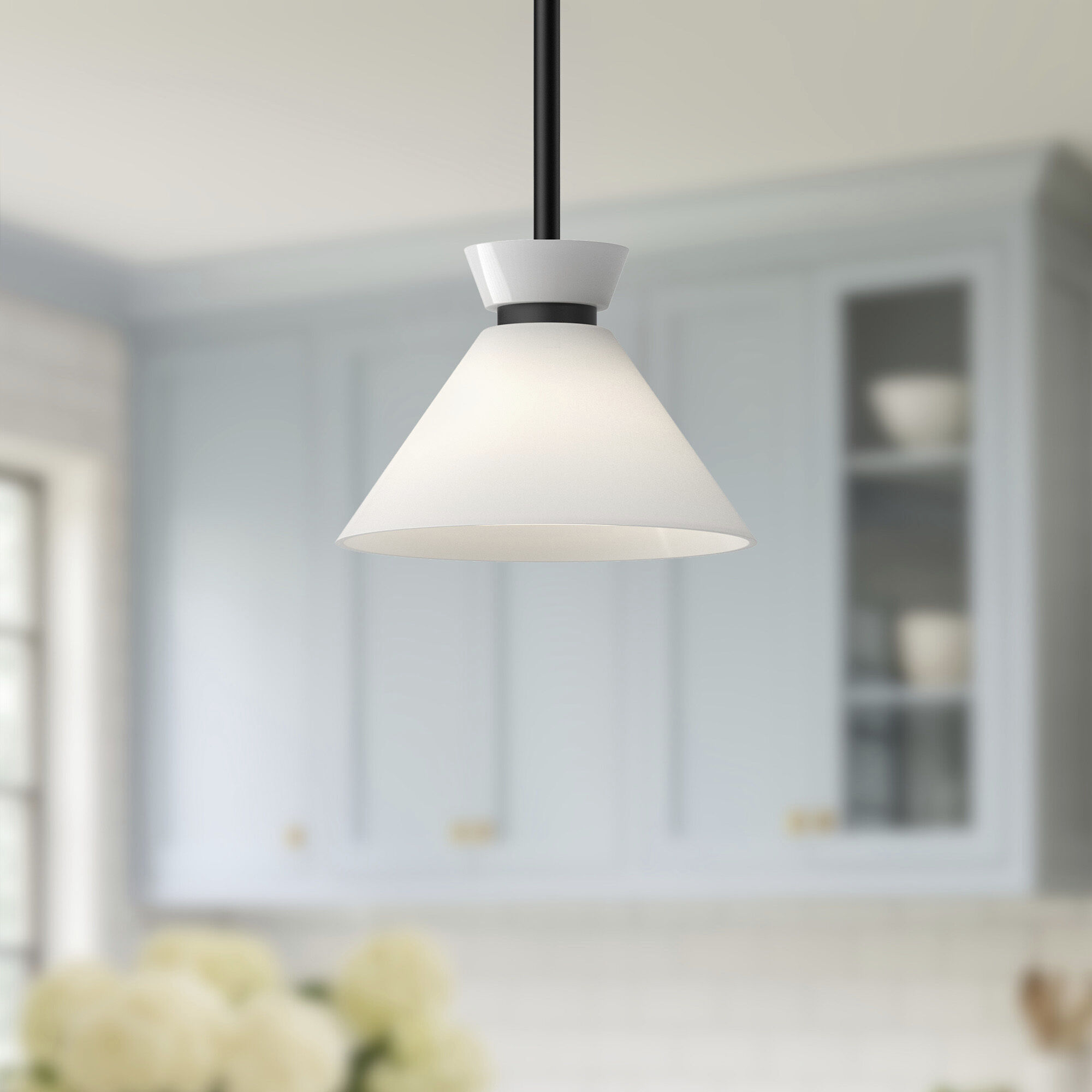 Alora Mood Halston Pendant Ceiling Light in Matte Black