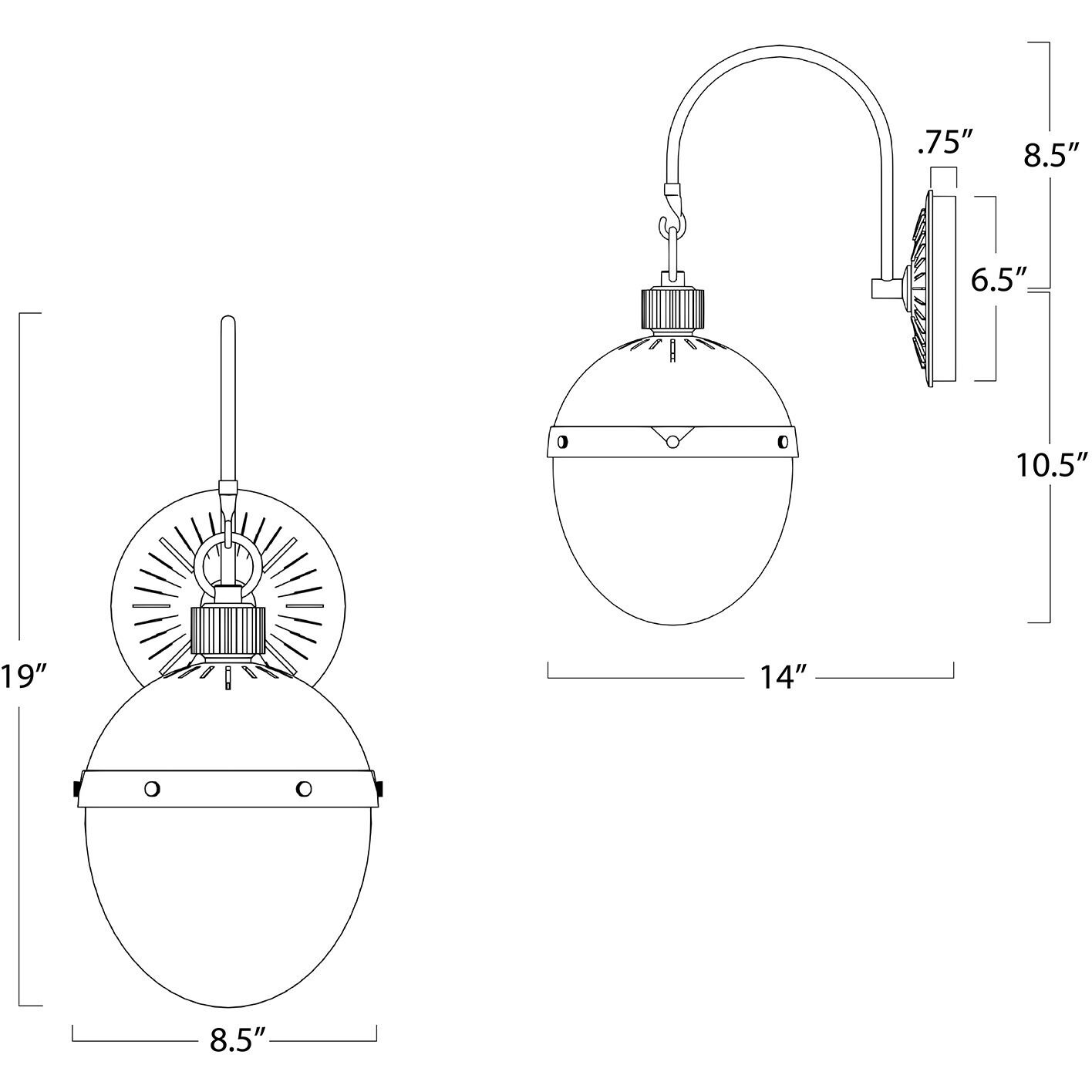 Otis Wall Sconce Wall Light in Natural Brass