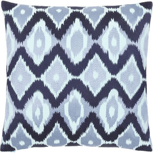 Ikat Luxe 22 inch Pale Blue Pillow Kit in 22 x 22, Square
