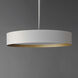 Echo LED 24 inch White and Gold Single Pendant Ceiling Light in White/Gold