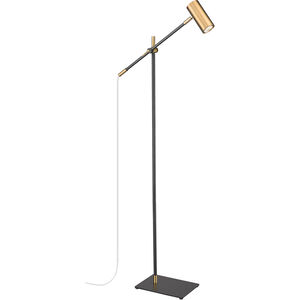 Calumet 48 inch 35.00 watt Matte Black/Olde Brass Floor Lamp Portable Light