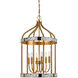 Glenwood 6 Light 16 inch French Gold and Antique Mirror Pendant Ceiling Light
