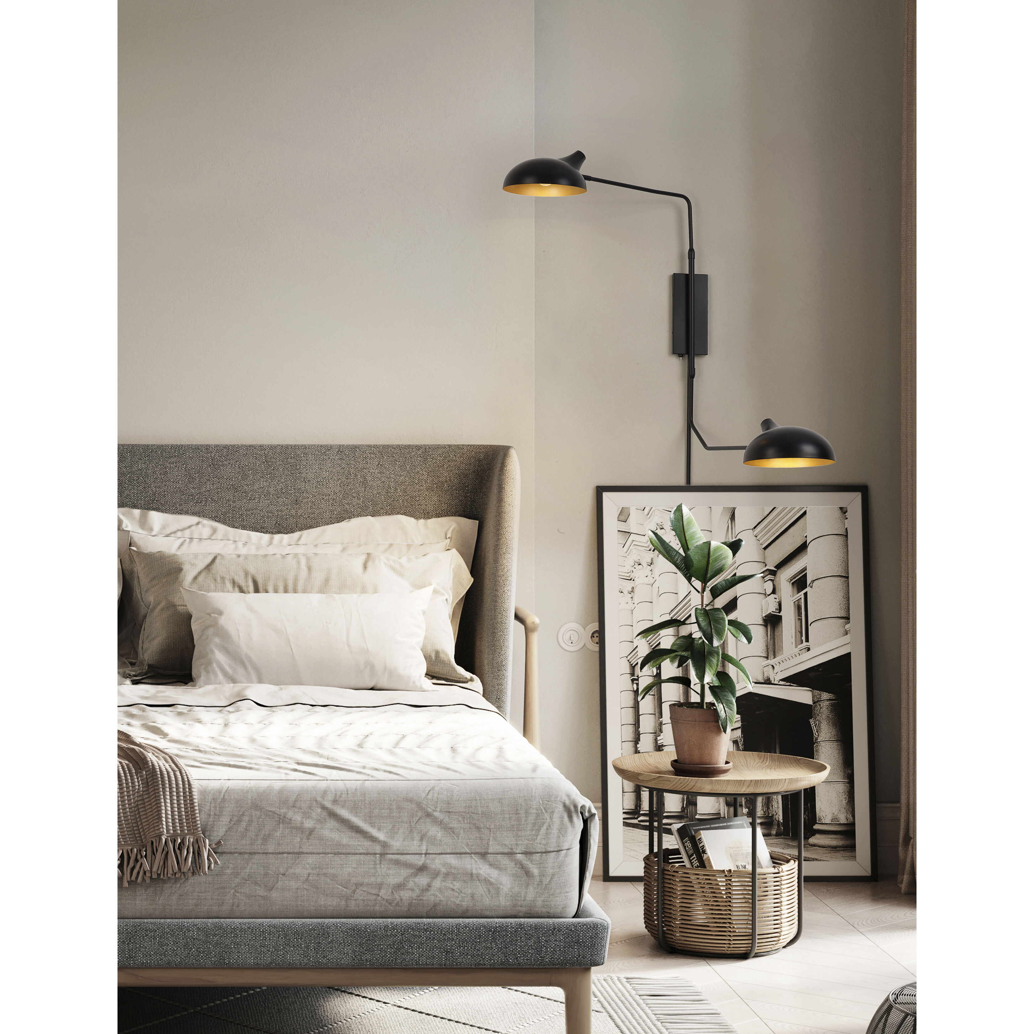 Bellamy 2 Light 62.75 inch Matte Black Wall Sconce Wall Light