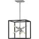 Lisa McDennon Aros 7 Light 13 inch Black with Polished Nickel Indoor Pendant Ceiling Light in Black/Polished Nickel, Convertible to Semi-Flush