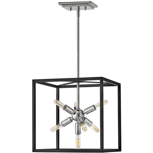 Lisa McDennon Aros 7 Light 13 inch Black with Polished Nickel Indoor Pendant Ceiling Light in Black/Polished Nickel, Convertible to Semi-Flush