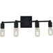 Modern Farmhouse 4 Light 20 inch Matte Black Sconce Wall Light