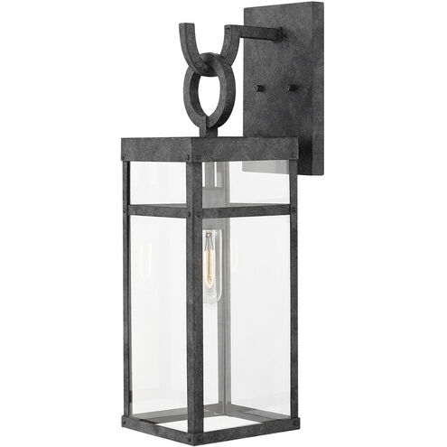 Estate Series Porter LED 22 inch Aged Zinc Outdoor Wall Mount Lantern, Medium