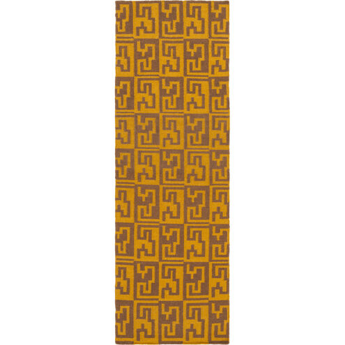 Frontier 96 X 30 inch Dark Brown, Saffron Rug