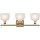 Ballston Dayton LED 26 inch Brushed Brass Bath Vanity Light Wall Light in White Glass, Ballston