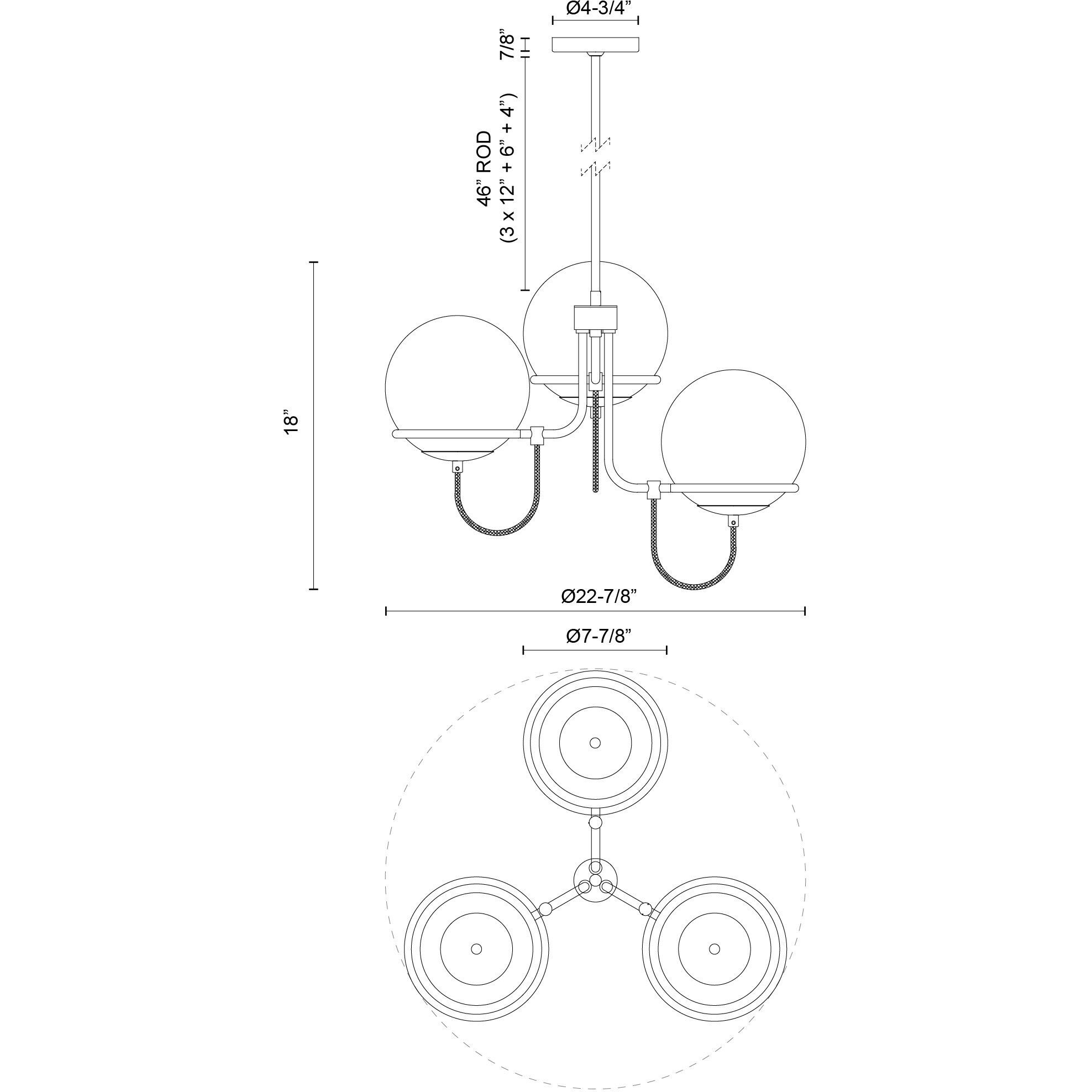 Alora Mood Alba 3 Light 22.88 inch Matte Black Chandelier Ceiling Light