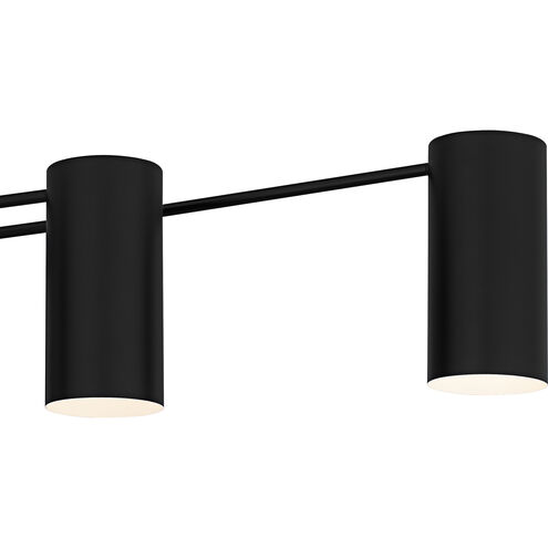 Foreland 6 Light 50 inch Matte Black Linear Chandelier Ceiling Light, Large