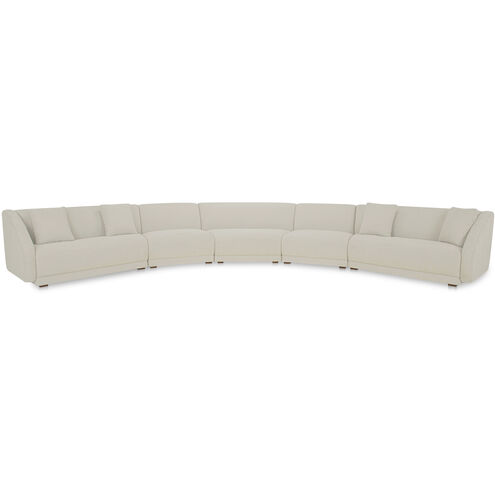 Fraser White Modular Sectional, 5 Piece