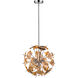 Branam 5 Light 18.25 inch Chrome and Champagne Pendant Ceiling Light in 7