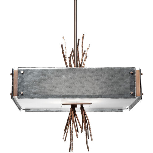 Ironwood 4 Light 24 inch Gilded Brass Chandelier Ceiling Light in Smoke Granite, Square