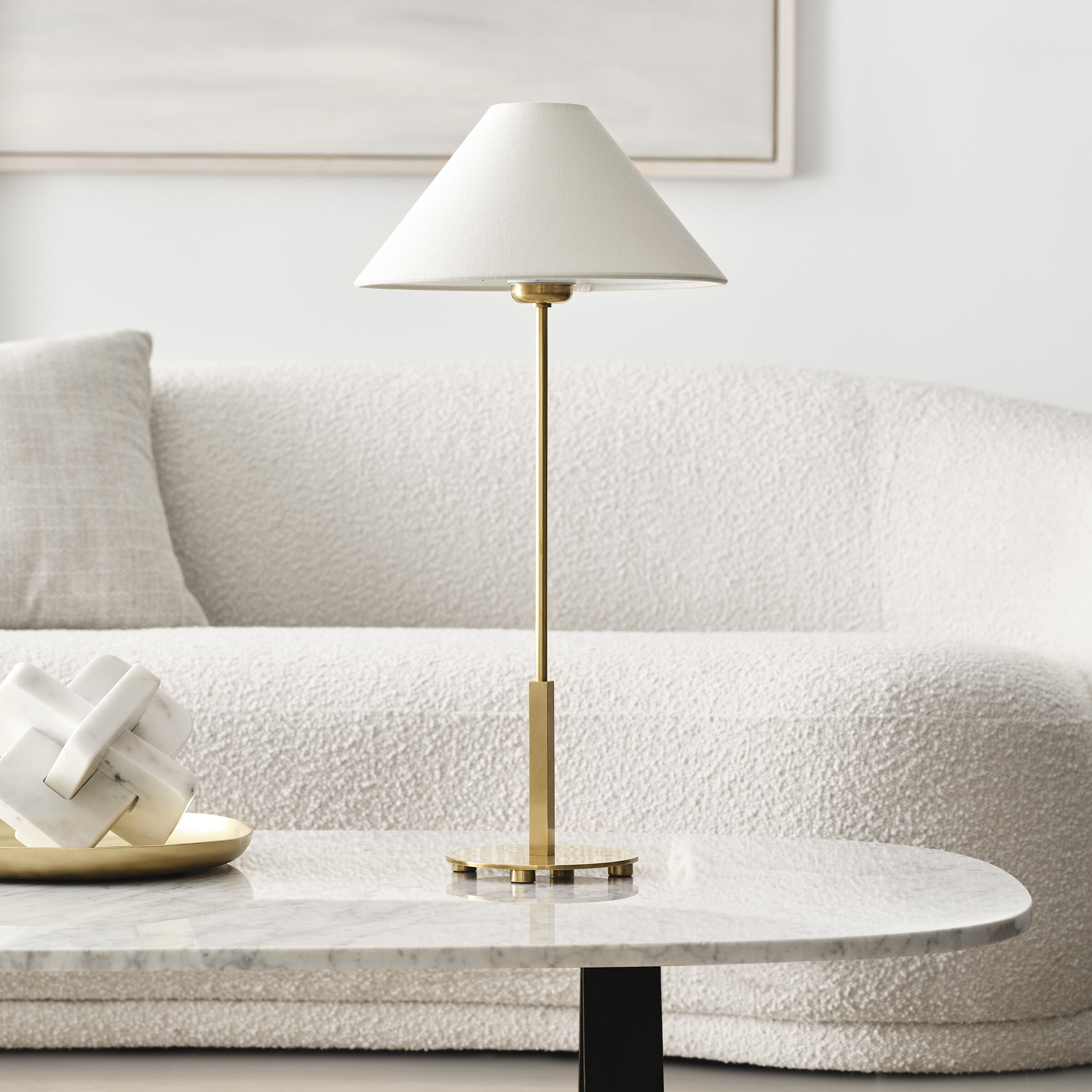 J. Randall Powers Hackney 23.5 inch 2.00 watt Hand-Rubbed Antique Brass Cordless Buffet Lamp Portable Light