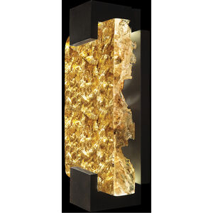 Terra 2 Light 6 inch Black ADA Sconce Wall Light in Antique Gold Leaf Studio Glass