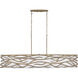 Branch Reality 10 Light 60 inch Textured Ashen Gold Island Light Ceiling Light